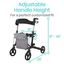 Vive Health Rollator Walker Foldable With Storage Bag, Black, Pack of 2