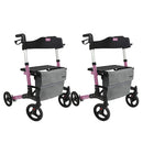 Vive Health Rollator Walker Foldable With Storage Bag, Pink, Pack of 2