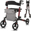 Vive Health Rollator Walker Foldable With Storage Bag, Red, Pack of 2