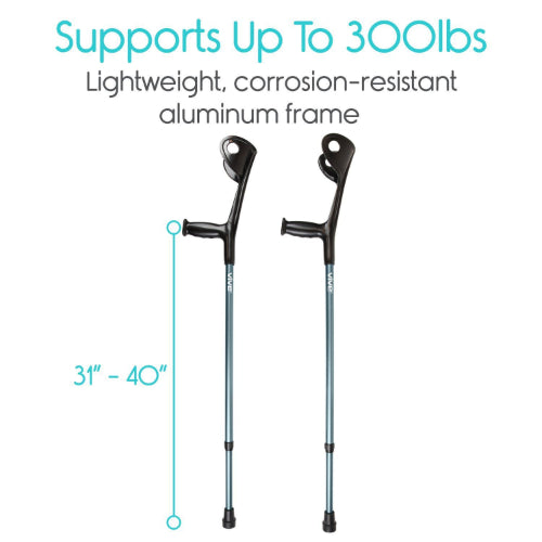 Vive Health Forearm Crutches, Black
