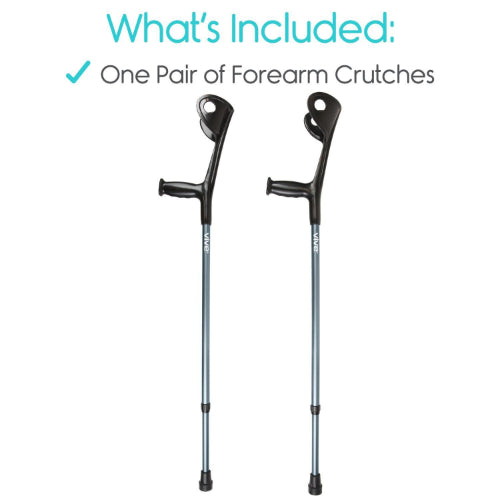 Vive Health Forearm Crutches, Black