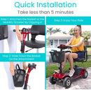 Removable Vive Health scooter basket with carry handle for easy transport, Moovkart
