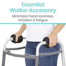Vive Health Sheepskin Walker Grips, Foam Padding and Non-Slip for Mobility Aid, Black, Pair