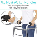 Vive Health Sheepskin Walker Grips, Foam Padding and Non-Slip for Mobility Aid, Black, Pair