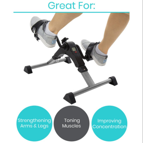 Vive Health Folding Pedal Exerciser, Teal