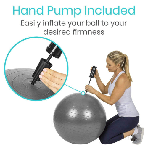 Vive Health Exercise Ball, 19-22 Inches, Hand Pump