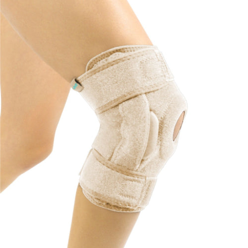 Vive Health Hinged Knee Brace, Removable Splints, Open Patella, Beige