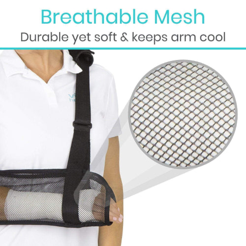 Vive Health Mesh Arm Sling, Removable Padding, Neck Strap, Machine Washable