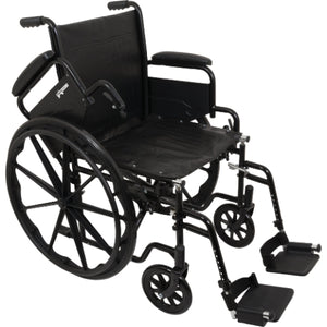 ProBasics K1 Lightweight Wheelchair with Flip Back Armrests and Swing-Away Footrests, 18 x 16  Inches Seat