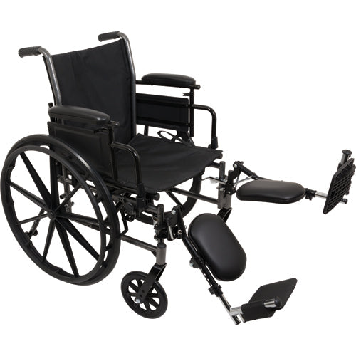 ProBasics K1 Lightweight Wheelchair 18 x16 Inches Seat Flip back Detachable Arms & Elevating leg Rests