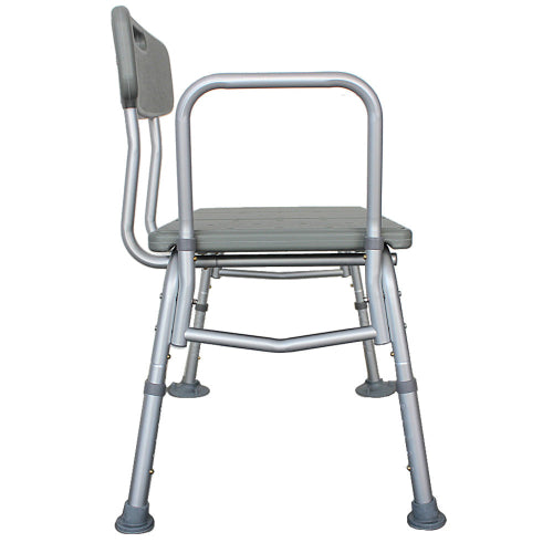 Shower Tub Aluminium Alloy Bath Chair Transfer Bench with Back & Handle Gray