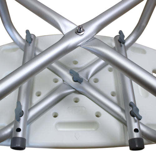 Medical Bathroom Safety Heavy Duty Aluminium Alloy Bath Chair Bench with Back, white