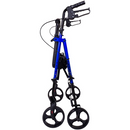 ProBasics Deluxe Height Adjustable Aluminum Rollator with Seat and nylon storage pouch, Blue