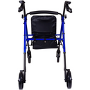 ProBasics Deluxe Height Adjustable Aluminum Rollator with Seat and nylon storage pouch, Blue