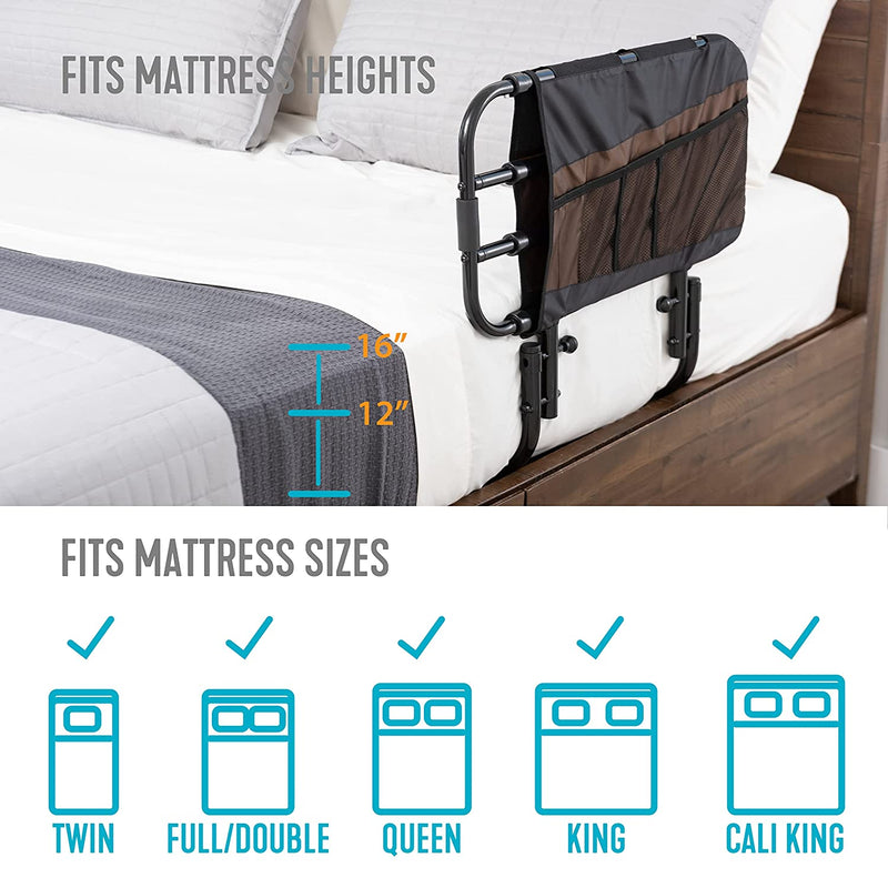 Stander EZ Adjust Bed Rail, Adjustable Bed Rail And Bed Assist Grab Bar for Elderly Adults