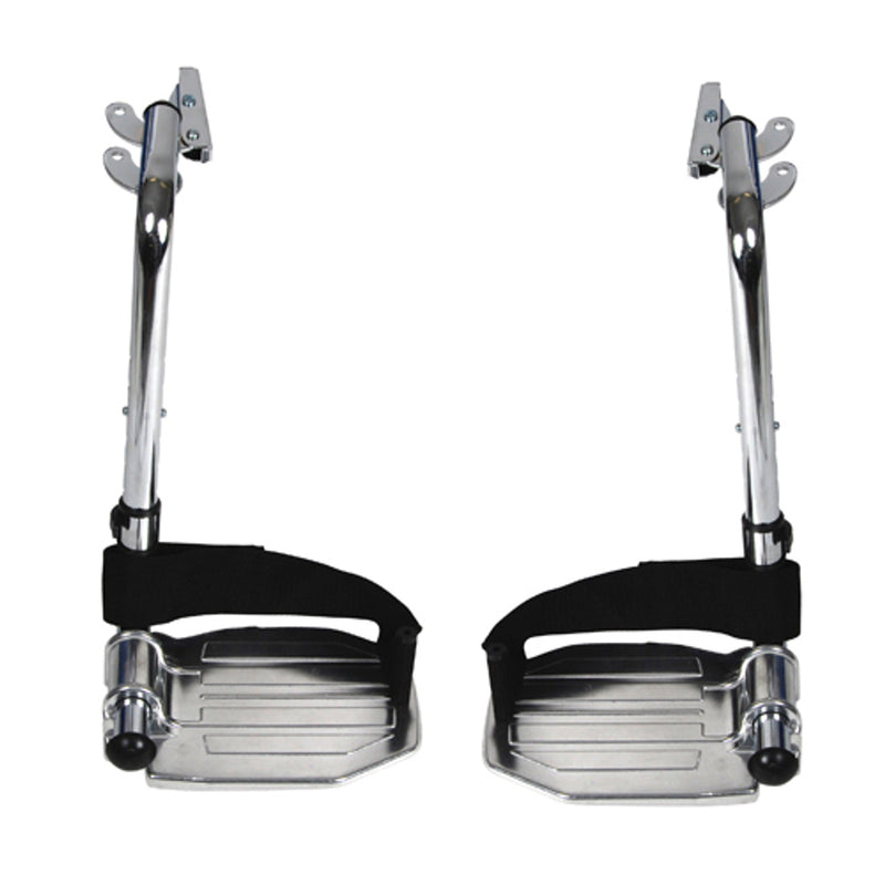 Drive Medical Chrome Swing Away Footrests with Aluminum Footplates 1 Pair