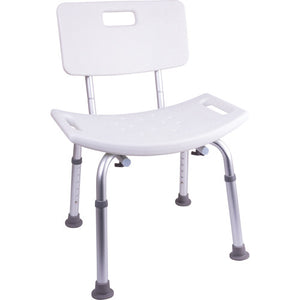 ProBasics Shower Chair with Back, Height Adjustable Legs, Non-Slip Feet, 300 lbs Capacity