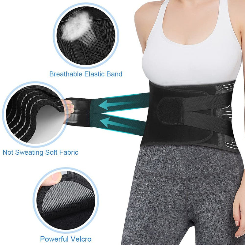 Back Support Belt for Women Size-S, Adjustable Air Mesh Brace for Pain Relief