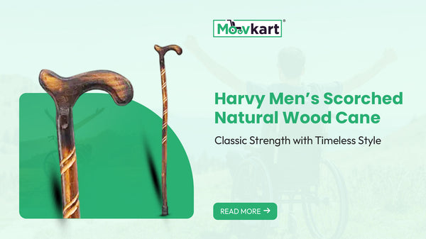 Harvy Men’s Scorched Natural Wood Cane: Classic Strength with Timeless Style