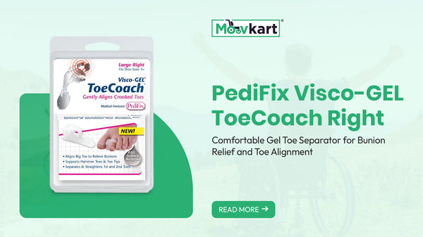 PediFix Visco-GEL ToeCoach Right: Comfortable Gel Toe Separator for Bunion Relief and Toe Alignment