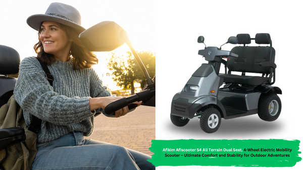 Afikim Afiscooter S4 All Terrain Dual Seat, 4-Wheel Electric Mobility Scooter – Ultimate Comfort and Stability for Outdoor Adventures