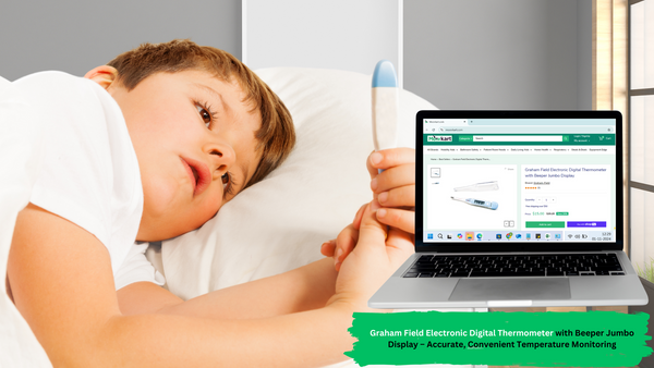 Graham Field Electronic Digital Thermometer with Beeper Jumbo Display – Accurate, Convenient Temperature Monitoring
