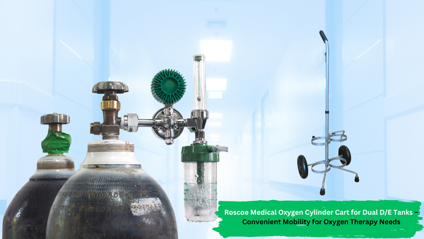 Roscoe Medical Oxygen Cylinder Cart for Dual D/E Tanks – Convenient Mobility for Oxygen Therapy Needs