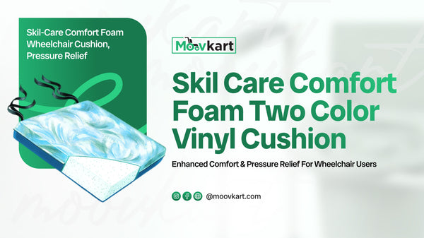 Skil-Care Comfort Foam Two-Color Vinyl Cushion – Enhanced Comfort and Pressure Relief for Wheelchair Users