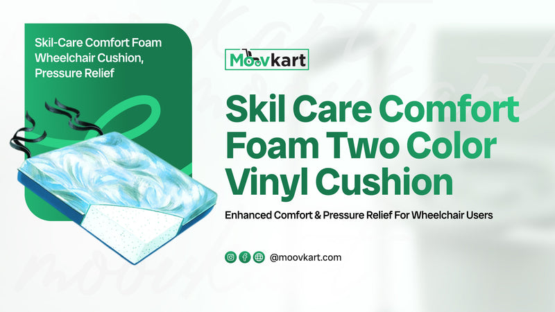 Skil-Care Comfort Foam Two-Color Vinyl Cushion – Enhanced Comfort and Pressure Relief for Wheelchair Users
