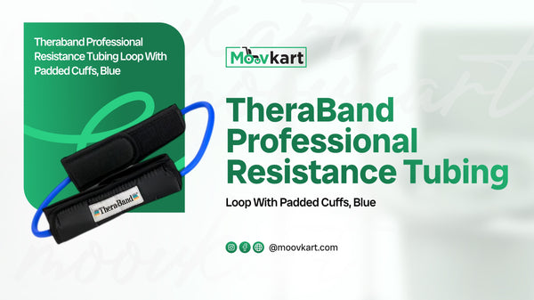 TheraBand Professional Resistance Tubing Loop with Padded Cuffs – Blue