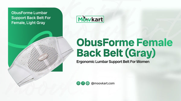 ObusForme Female Back Belt (Gray) – Ergonomic Lumbar Support Belt for Women