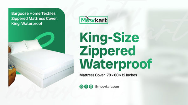 Bargoose King-Size Zippered Waterproof Mattress Cover – 78×80×12 Inches