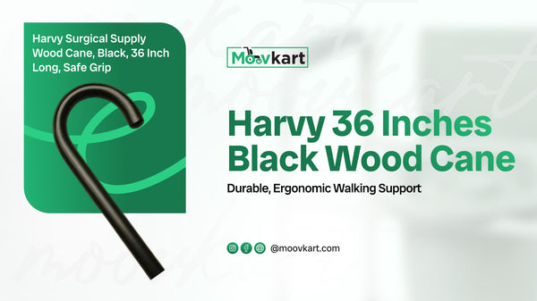 Harvy 36 Inches Black Wood Cane – Durable, Ergonomic Walking Support