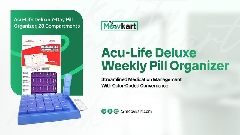 Acu-Life Deluxe Weekly Pill Organizer – Streamlined Medication Management with Color-Coded Convenience