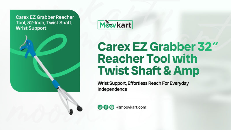 Carex EZ Grabber 32 Inches Reacher Tool with Twist Shaft & Wrist Support – Effortless Reach for Everyday Independence