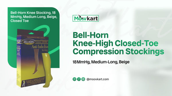 Bell‑Horn Knee‑High Closed‑Toe Compression Stockings – 18 mmHg, Medium‑Long, Beige