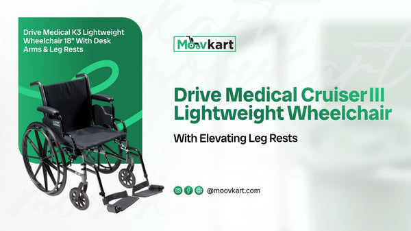 Drive Medical Cruiser III Lightweight Wheelchair with Elevating Leg Rests