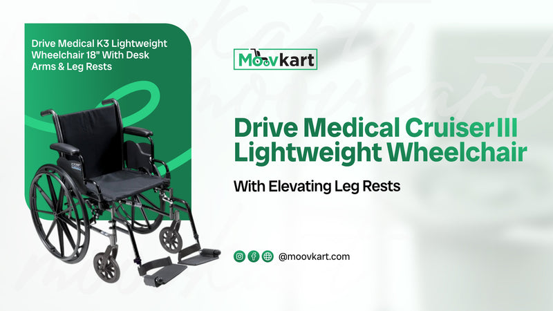 Drive Medical Cruiser III Lightweight Wheelchair with Elevating Leg Rests