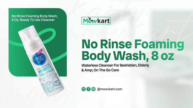 No Rinse Foaming Body Wash, 8 oz – Waterless Cleanser for Bedridden, Elderly & On-the-Go Care