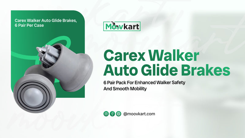 Carex Walker Auto Glide Brakes – 6 Pair Pack for Enhanced Walker Safety and Smooth Mobility