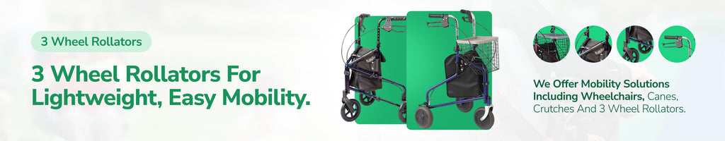 3 Wheel Rollators for Lightweight Mobility, Easy Maneuverability & Everyday Independence