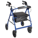 ProBasics Aluminum 4-Wheel Rollator Walker with Loop Brake, Blue, 6 Inches