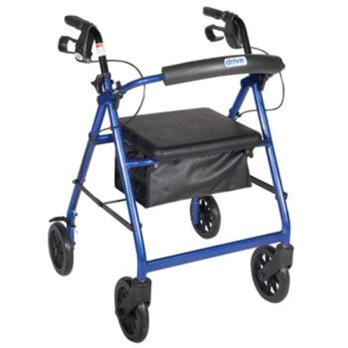 Aluminum Rollator with Loop Brake Blue 4-Wheel