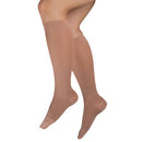 Blue Jay MicroFiber Knee-High Compression Stockings 15-20 mmHg beige with closed toe for circulation support, Moovkart