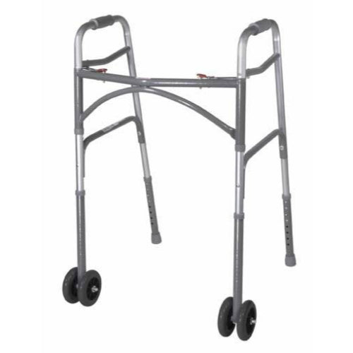 Bariatric Adult Aluminum Folding Walker Two Button with steel