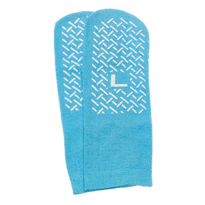 Medline Slipper Socks Non-Slip Hospital Socks with Terry Cloth Comfort, Sky Blue, Pair