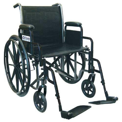 Drive Medical Silver Sport 2 Wheelchair with Detachable Full Arms and Swing Away Footrest, 16 Inches Seat