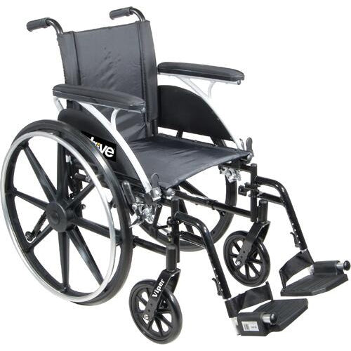 Drive Medical Wheelchair Lightweight Deluxe K-4 with Elevating Leg Rests and Flip-Back Desk Arms