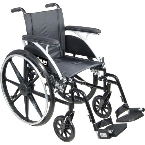 Drive Cruiser III Lightweight Wheelchair, Swing Away Footrests, 12 Inches, Black