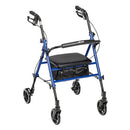 Drive Medical Rollator Walker Aluminum with Adjustable Seat Height, Blue